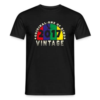 Jahrgang 2017 Retro - Bursdag - Männer T-Shirt - Schwarz - Vorne - AI Model Male 178 light (178cm)