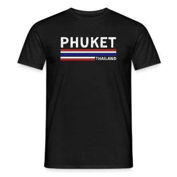 T-shirt drapeau de la Thaïlande de Phuket - T-shirt homme - noir - Devant - AI Model Male 178 light (178cm)
