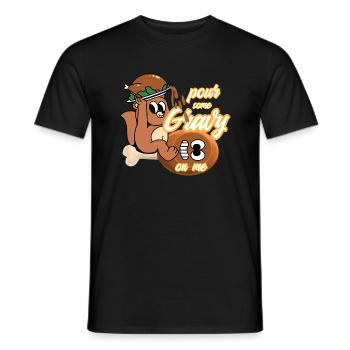 Thanksgiving with sauce - Men's T-Shirt - black - Front - AI Model Male 178 light (178cm)