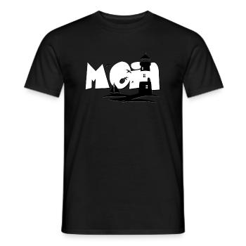 Moin! Leuchtturm, Meer und Möwen - Männer T-Shirt - Schwarz - Vorne - AI Model Male 178 light (178cm)