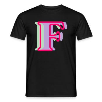 Mehrfarbiger Buchstabe f – originelle Geschenkidee - Männer T-Shirt - Schwarz - Vorne - AI Model Male 178 light (178cm)