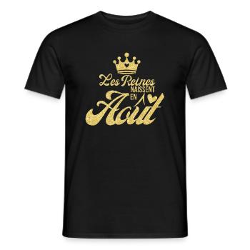 Königinnen werden im April geboren goldener Glitzer - Männer T-Shirt - Schwarz - Vorne - AI Model Male 178 light (178cm)