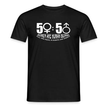 Women's Equality Day Women Are Human Being - Men's T-Shirt - black - Front - AI Model Male 178 light (178cm)