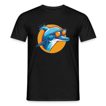 Delfin mit Sonnenbrille - Männer T-Shirt - Schwarz - Vorne - AI Model Male 178 light (178cm)