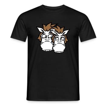 2 Chevaux Couple Drôle Couple Fou Amoureux - T-shirt homme - noir - Devant - AI Model Male 178 light (178cm)