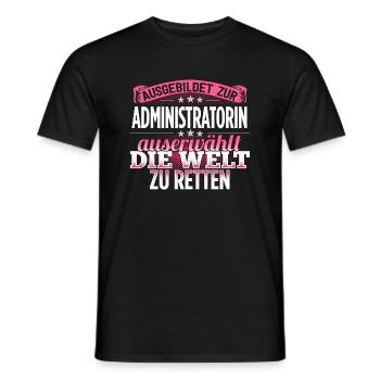 ADMINISTRATORIN - Die Auserwählte - Männer T-Shirt - Schwarz - Vorne - AI Model Male 178 light (178cm)