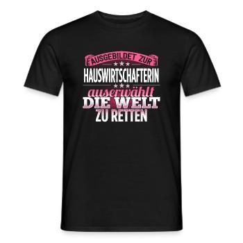 HAUSWIRTSCHAFTERIN - Die Auserwählte - Männer T-Shirt - Schwarz - Vorne - AI Model Male 178 light (178cm)