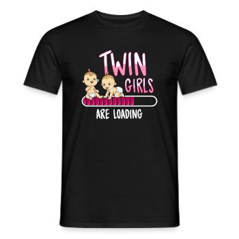 Twin Girls loading Schwangerschaft Zwillinge Babys - Männer T-Shirt - Schwarz - Vorne - AI Model Male 178 light (178cm)