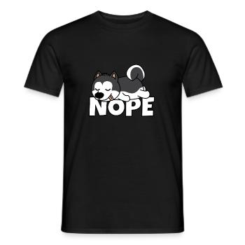 Husky Dog Lazy Lazy Gift Funny Cute Nope - Men's T-Shirt - black - Front - AI Model Male 178 light (178cm)