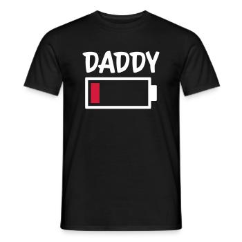 Daddy - Battery low - Men's T-Shirt - black - Front - AI Model Male 178 light (178cm)