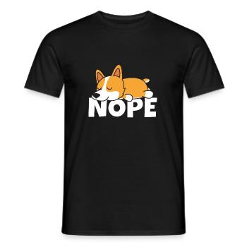 Nope Welsh Corgi Dog Lazy Lazy Fur Gift Idea - Men's T-Shirt - black - Front - AI Model Male 178 light (178cm)
