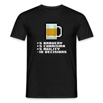 BEER STATS - Men's T-Shirt - black - Front - AI Model Male 178 light (178cm)