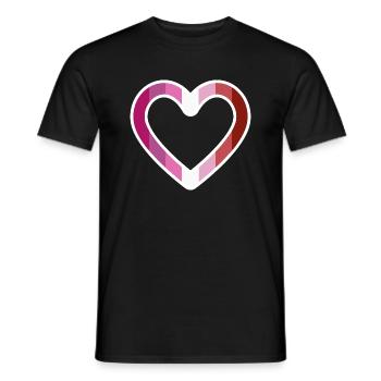 LGBT Herz Lesbisch Lesben Flagge Fahne Pink Lila - Männer T-Shirt - Schwarz - Vorne - AI Model Male 178 light (178cm)