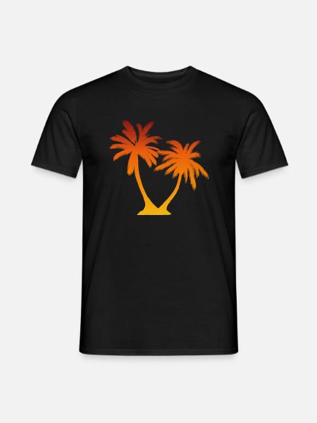 Palm Tree Sunset - Men's T-Shirt - black