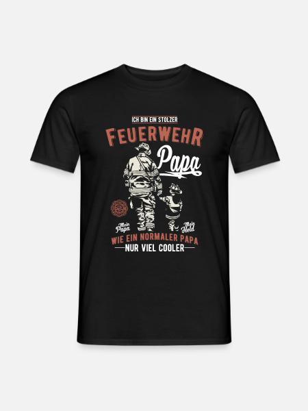 Feuerwehr Papa - Männer T-Shirt - Schwarz
