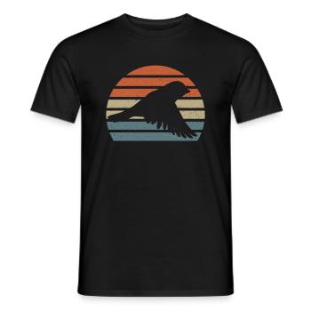 Vintage Sparrow Flying Sparrow Gift Idea - Men's T-Shirt - black - Front - AI Model Male 178 light (178cm)
