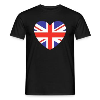 Britische Herz-Flagge - Männer T-Shirt - Schwarz - Vorne - AI Model Male 178 light (178cm)