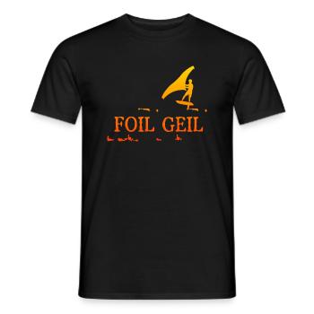 Wing Foiling Surf Surfing Surfer Foil Geil - Männer T-Shirt - Schwarz - Vorne - AI Model Male 178 light (178cm)