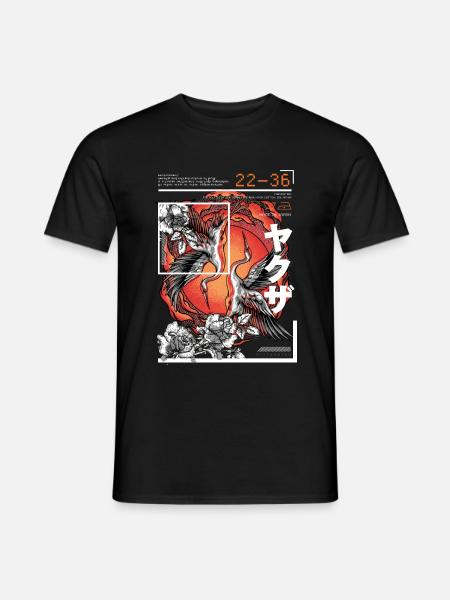 Japanischer Art Style Kranich - Mænd T-shirt - sort