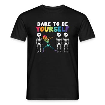 Funny Dabbing Skeleton Proud LGBT Pride Dare To Be - Männer T-Shirt - Schwarz - Vorne - AI Model Male 178 light (178cm)