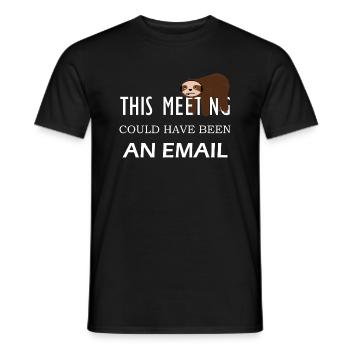 Sloth Comic Email Meeting - T-shirt homme - noir - Devant - AI Model Male 178 light (178cm)
