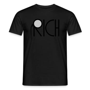 Rich Monokel Millionaire - Men's T-Shirt - black - Front - AI Model Male 178 light (178cm)