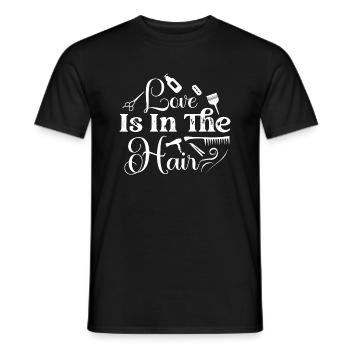 Love Is In The Hair Hair Cutting Barber Shop - Men's T-Shirt - black - Front - AI Model Male 178 light (178cm)