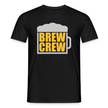 Verre de bière disant Brew Crew - T-shirt homme - noir - Devant - AI Model Male 178 light (178cm)