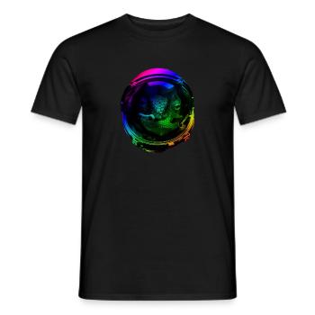 Astronaut Chameleon Reptile Keeper Outer Space - Men's T-Shirt - black - Front - AI Model Male 178 light (178cm)