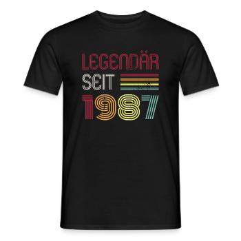Legendär Seit 1987 Jahr Retro 87er Jahrgang - Männer T-Shirt - Schwarz - Vorne - AI Model Male 178 light (178cm)