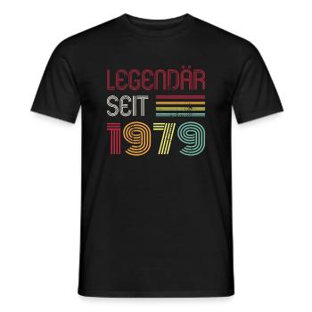Legendär Seit 1979 Jahr Retro 79er Jahrgang - Männer T-Shirt - Schwarz - Vorne - AI Model Male 178 light (178cm)