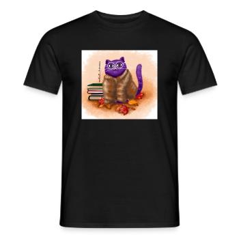 Chat d’automne - T-shirt homme - noir - Devant - AI Model Male 178 light (178cm)