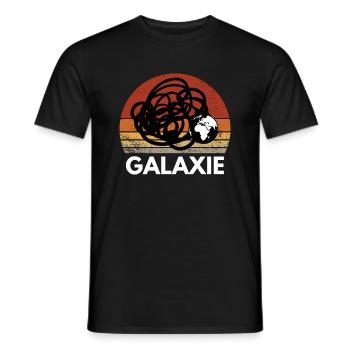 GALAXIE SCIENCE PLANETTE TERRE VINTAGE SUNSET - T-shirt homme - noir - Devant - AI Model Male 178 light (178cm)