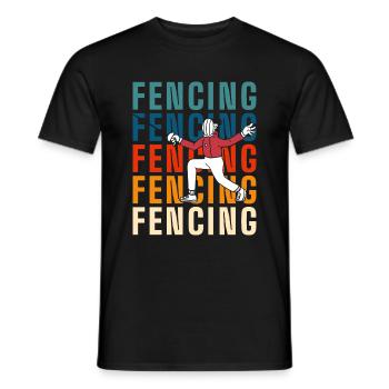 Fencing Sword Fighting Fighter Mask - Men's T-Shirt - black - Front - AI Model Male 178 light (178cm)