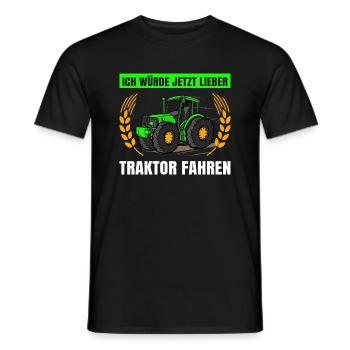 Ich Würde Jetzt Lieber Tracktor Fahren - Männer T-Shirt - Schwarz - Vorne - AI Model Male 178 light (178cm)