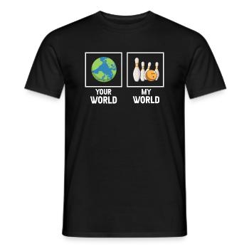 Your World My World Awesome Bowling Bowler - T-shirt homme - noir - Devant - AI Model Male 178 light (178cm)