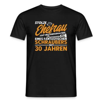 Perlenhochzeit Ehepaar 30. Hochzeitstag Geschenk - Männer T-Shirt - Schwarz - Vorne - AI Model Male 178 light (178cm)