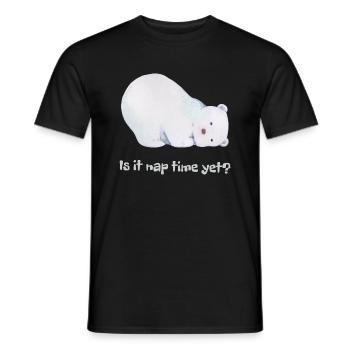 It Nap Time Yet? Cute Sleepy Ice Bear - Men's T-Shirt - black - Front - AI Model Male 178 light (178cm)