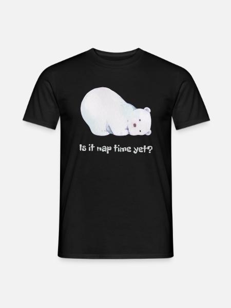 Het dutje tijd al? Schattige slaperige ijsbeer - Mænd T-shirt - sort