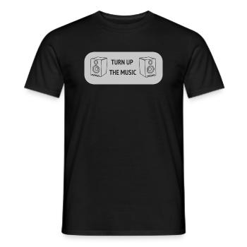 Turn up the music - Men's T-Shirt - black - Front - AI Model Male 178 light (178cm)
