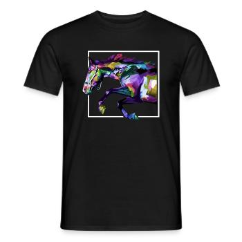Retro Graphic Horse Lover Equestrian Rider Horses - Männer T-Shirt - Schwarz - Vorne - AI Model Male 178 light (178cm)