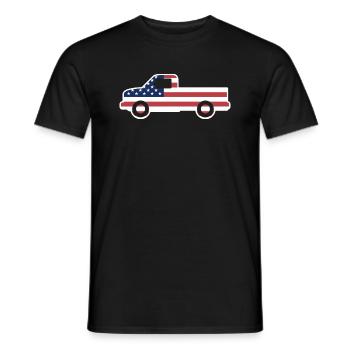 Awesome Patriotic Truck Cool American T-Shirt - Männer T-Shirt - Schwarz - Vorne - AI Model Male 178 light (178cm)