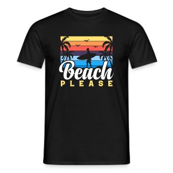 BEACH PLEASE - Männer T-Shirt - Schwarz - Vorne - AI Model Male 178 light (178cm)