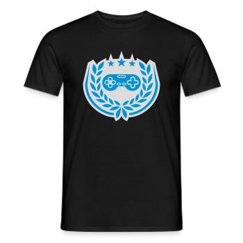 Controller Retro Sterne Lorbeerkranz - Männer T-Shirt - Schwarz - Vorne - AI Model Male 178 light (178cm)