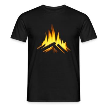 Feu de camp Camping Nature Feu de forêt Extérieur Tente 6 - T-shirt homme - noir - Devant - AI Model Male 178 light (178cm)