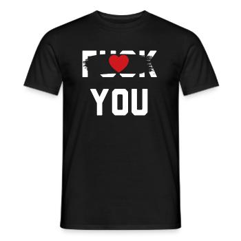 Fuck you Love You - T-shirt homme - noir - Devant - AI Model Male 178 light (178cm)