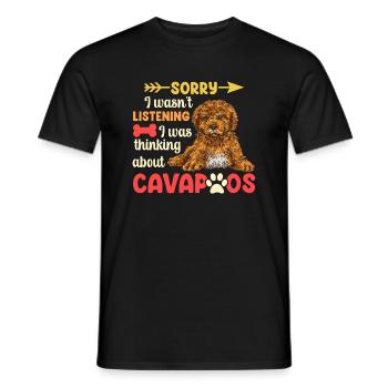 Cavapoo Cavoodle Capoodle Chien - T-shirt homme - noir - Devant - AI Model Male 178 light (178cm)