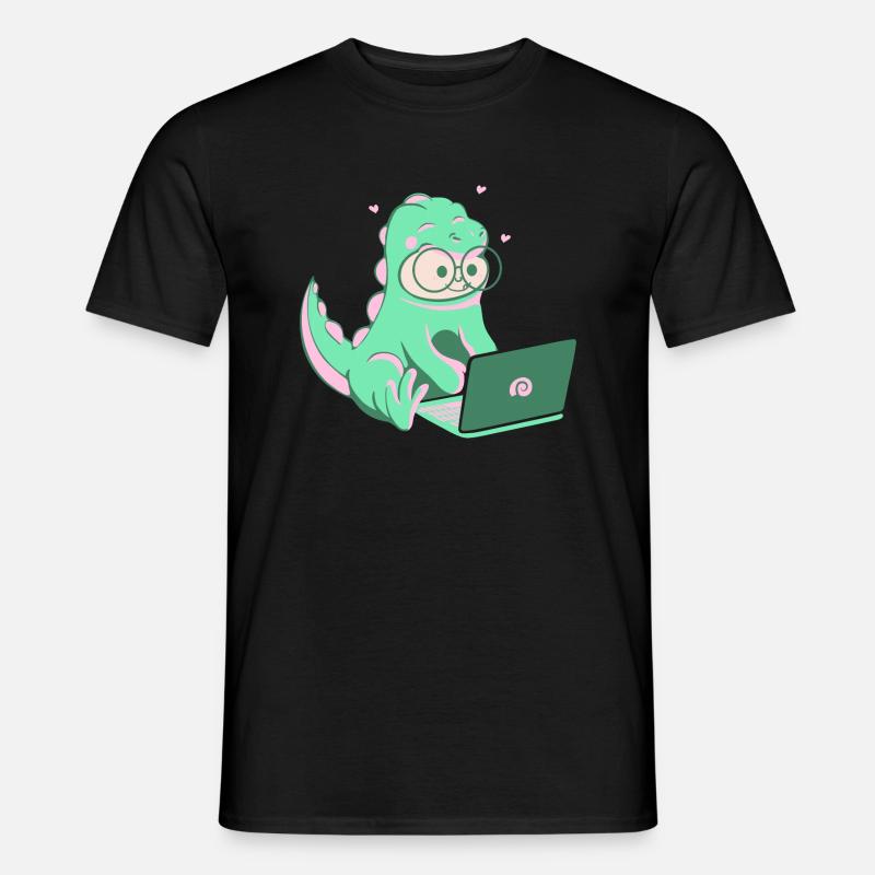Dino Nerd - Männer T-Shirt - Schwarz
