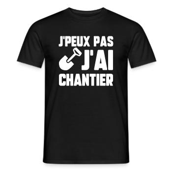 J’peux pas j’ai chantier - T-shirt homme - noir - Devant - AI Model Male 178 light (178cm)