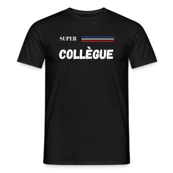 super collègue - t-shirt assorti - T-shirt homme - noir - Devant - AI Model Male 178 light (178cm)